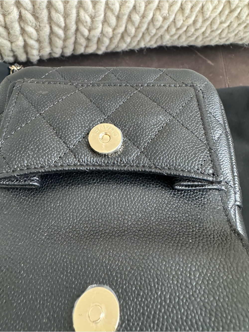 Chanel Black Quilted Caviar Leather Mini Backpack with Gold Chain - Picture 7 of 10